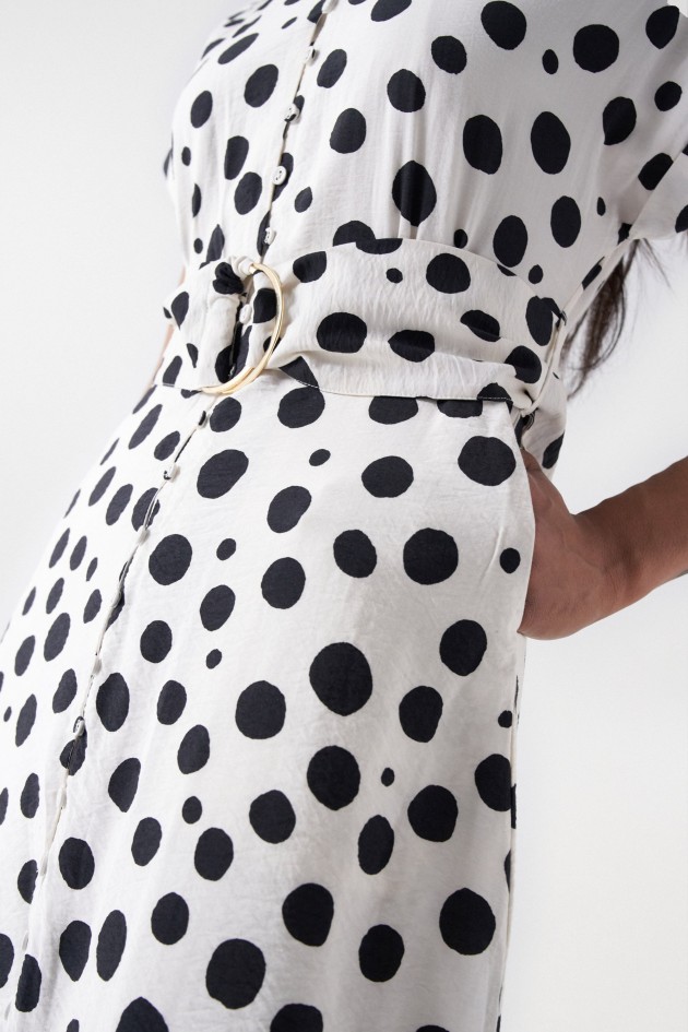 ROBE MIDI À POIS