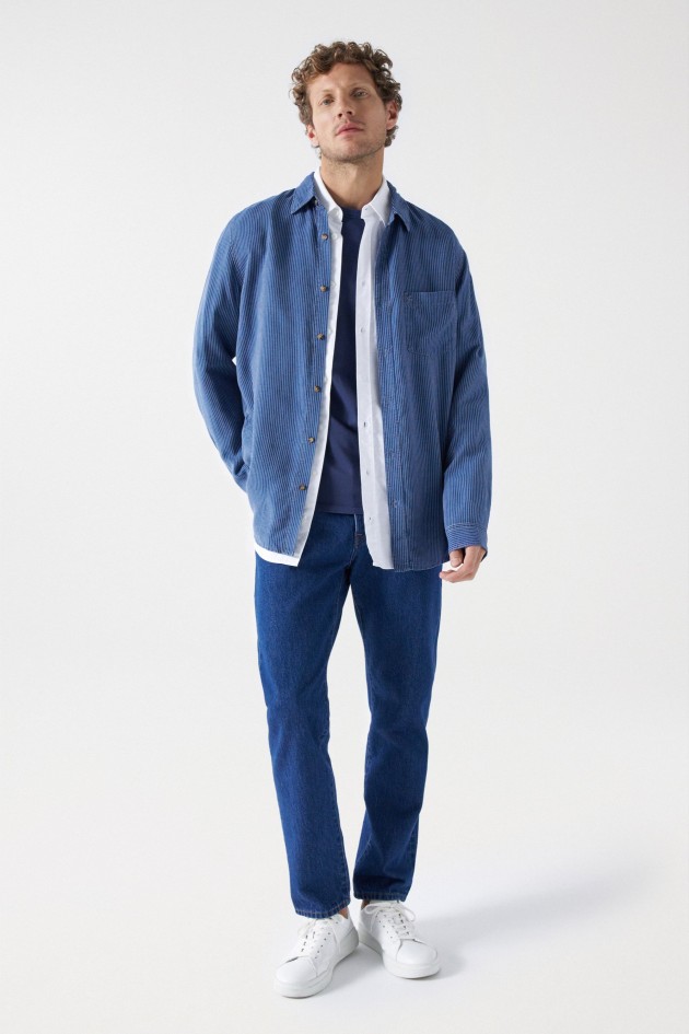 STRIPED TENCEL SHIRT