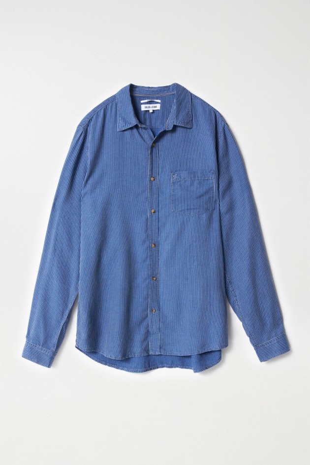 STRIPED TENCEL SHIRT