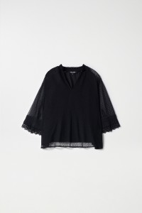 BLOUSE EN DENTELLE � POIS