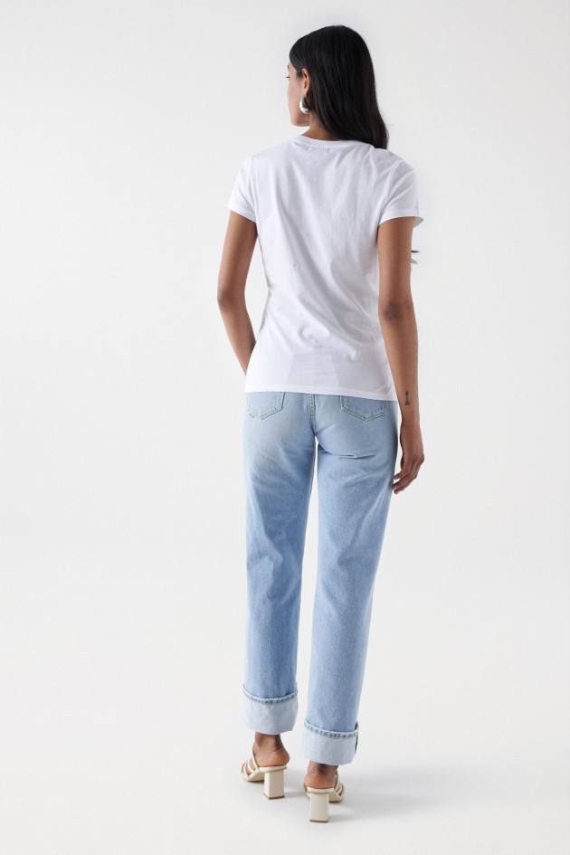 CAMISETA CON APLIQUES DE PURPURINA