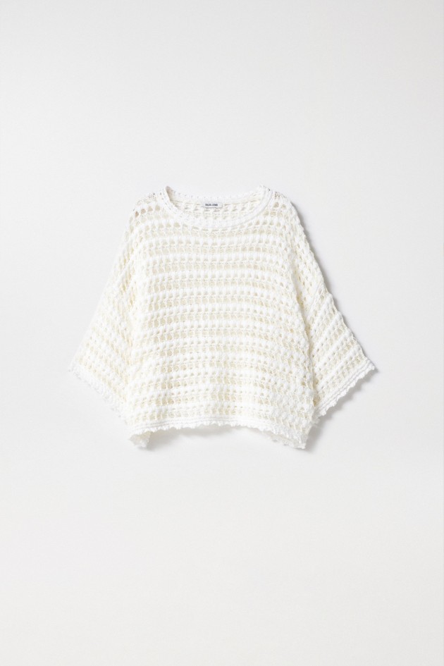 T-SHIRT EN MAILLE TRICOT DE STYLE MACRAMÉ
