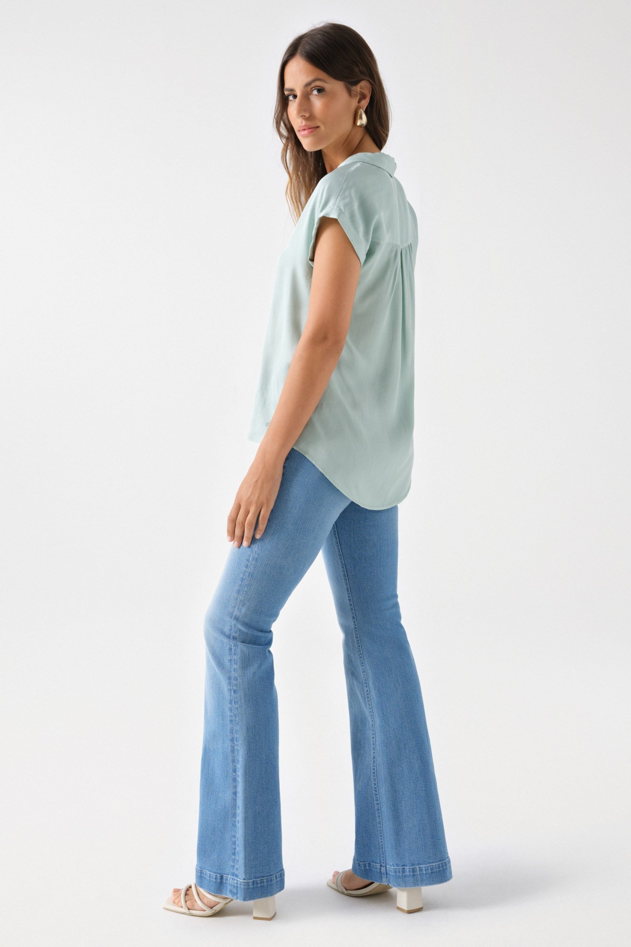 PLAIN SATIN-FEEL SHIRT