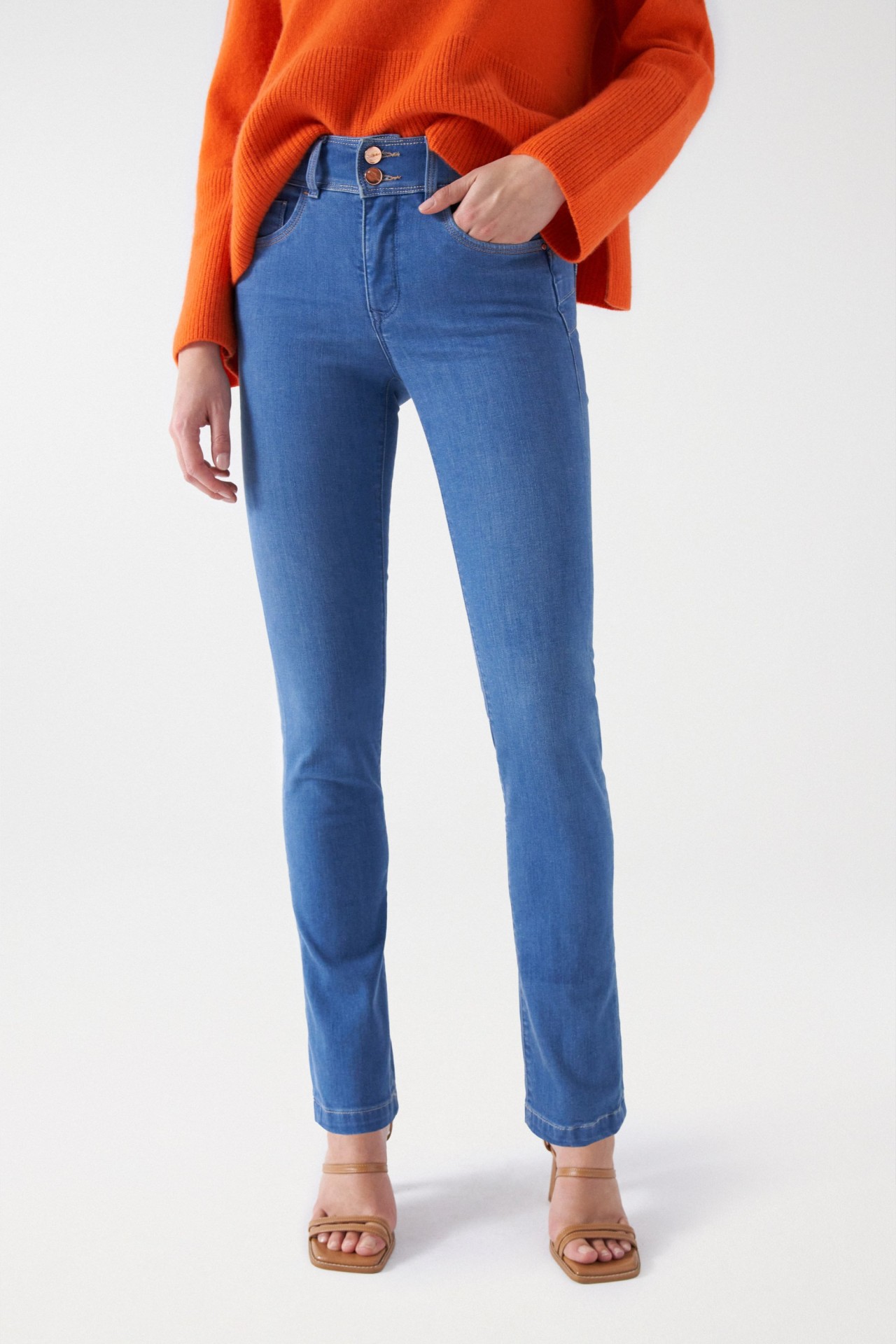 Salsa Jeans Secret Push In Slim – Jean Femme Push-Up Secret Effet Ventre Plat, Soft Touch Ultra Confortable