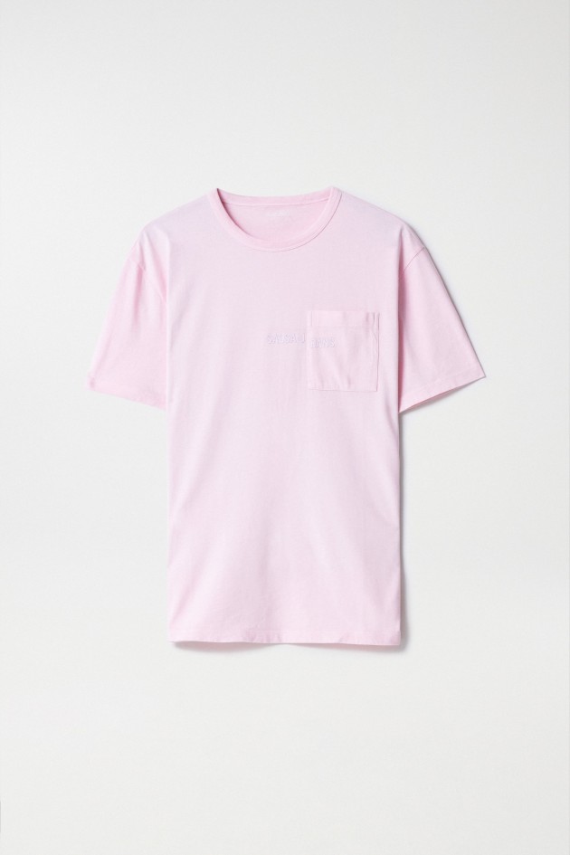 T-SHIRT DE ALGODÃO COM BOLSO