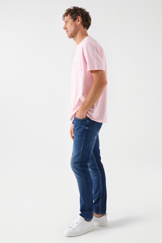 T-SHIRT DE ALGODÃO COM BOLSO