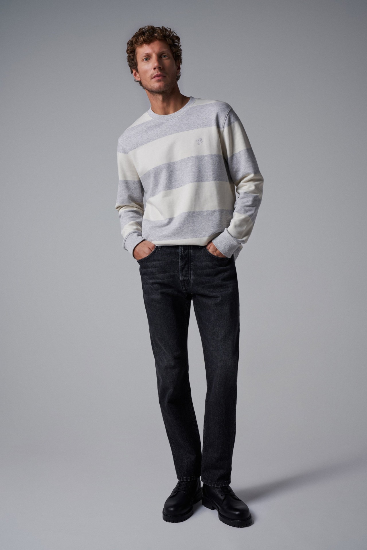 SWEATSHIRT  RAYURES ET LOGO