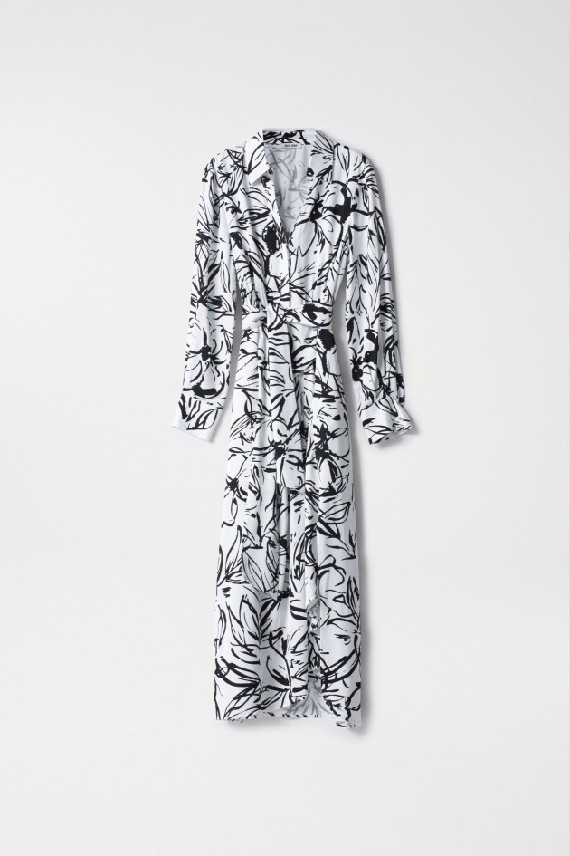 ROBE SATINÉE MIDI IMPRIMÉE