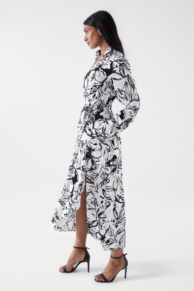 ROBE SATINÉE MIDI IMPRIMÉE