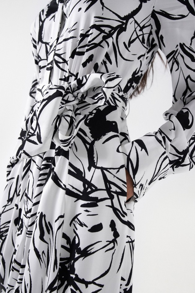 ROBE SATINÉE MIDI IMPRIMÉE