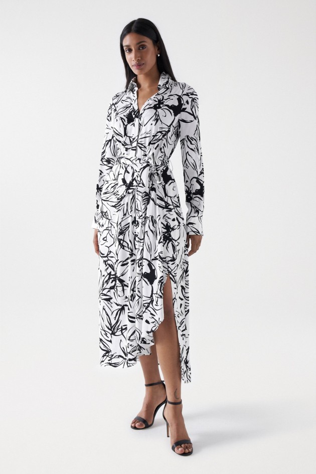 ROBE SATINÉE MIDI IMPRIMÉE