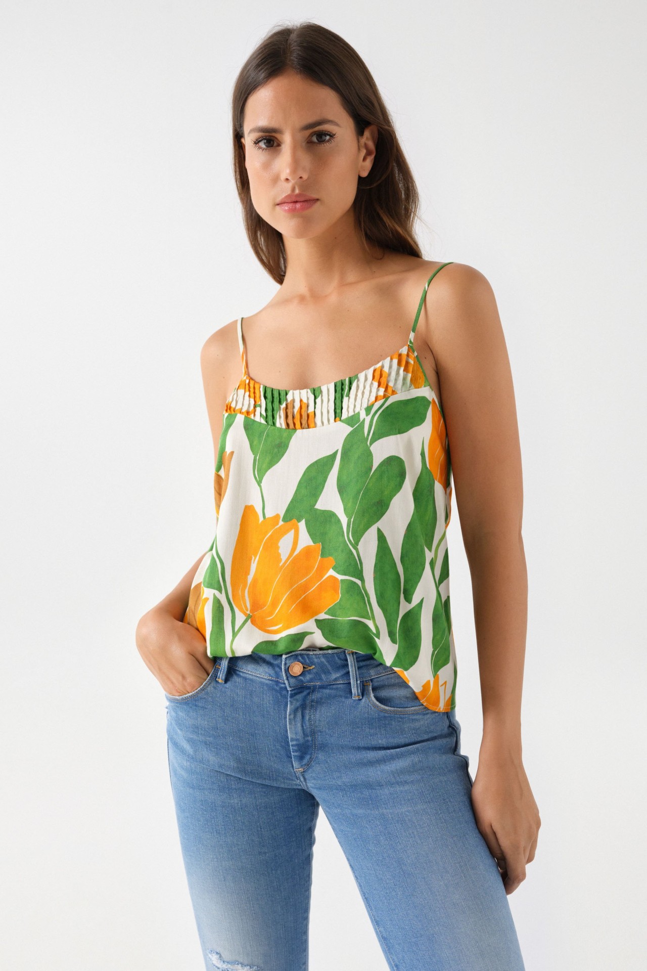 SALSA JEANS 売れ筋商品|||サルサジーンズ Tシャツ トップス レディース Tops Green Offers in Women's tops and shirts | OUTLET - SALSA JEANS