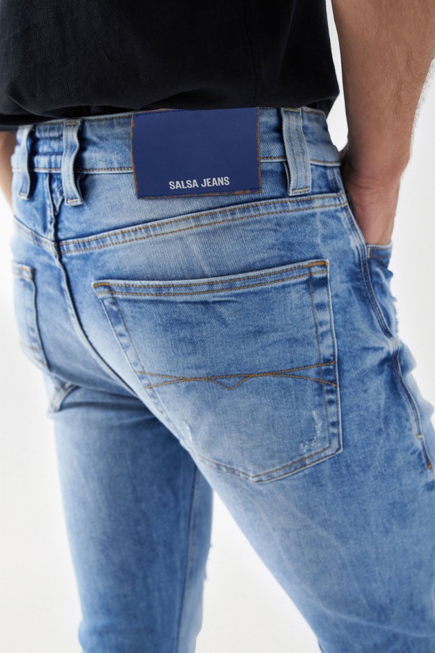 CRAFT SERIES SLIM JEANS WITH RIPS