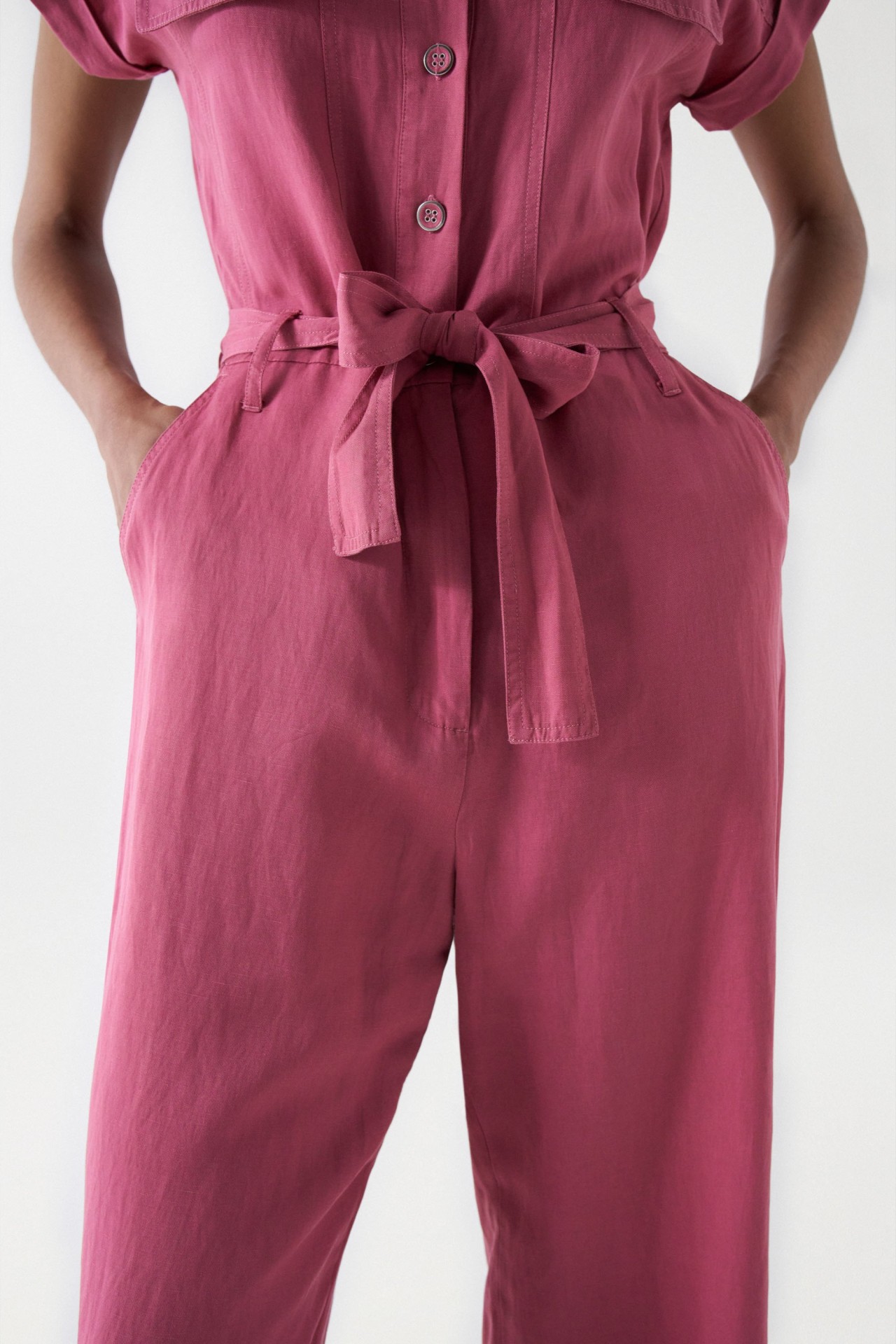 COMBINAISON EN LIGHTDENIM JAMBE CROPPED STRAIGHT