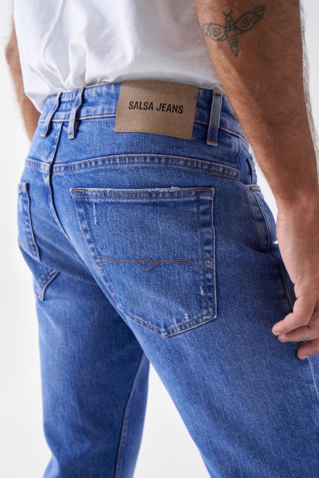 JEAN COUPE SLIM DÉLAVAGE MOYEN