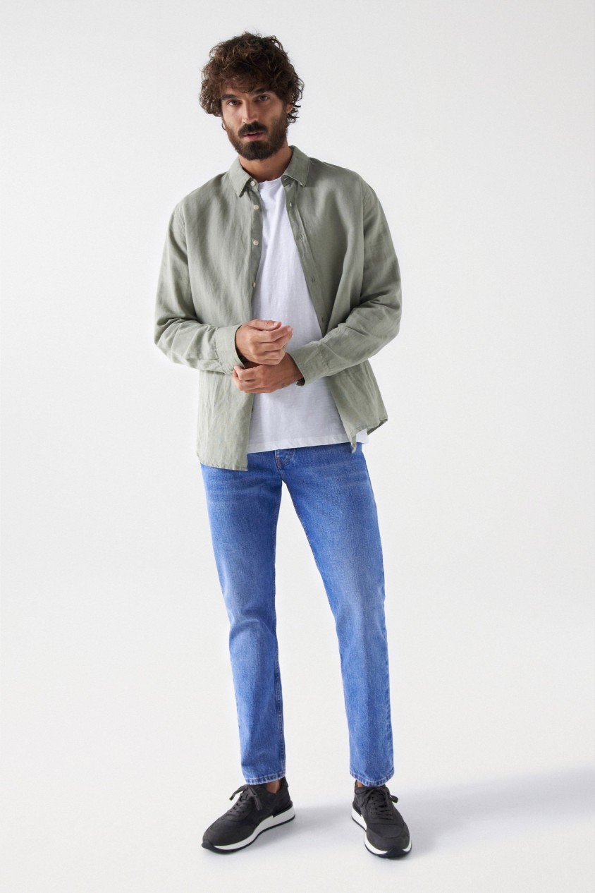 JEANS SLIM FIT LAVAGEM MÉDIA