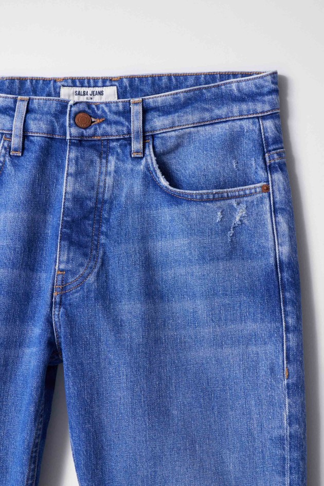 JEAN COUPE SLIM DÉLAVAGE MOYEN