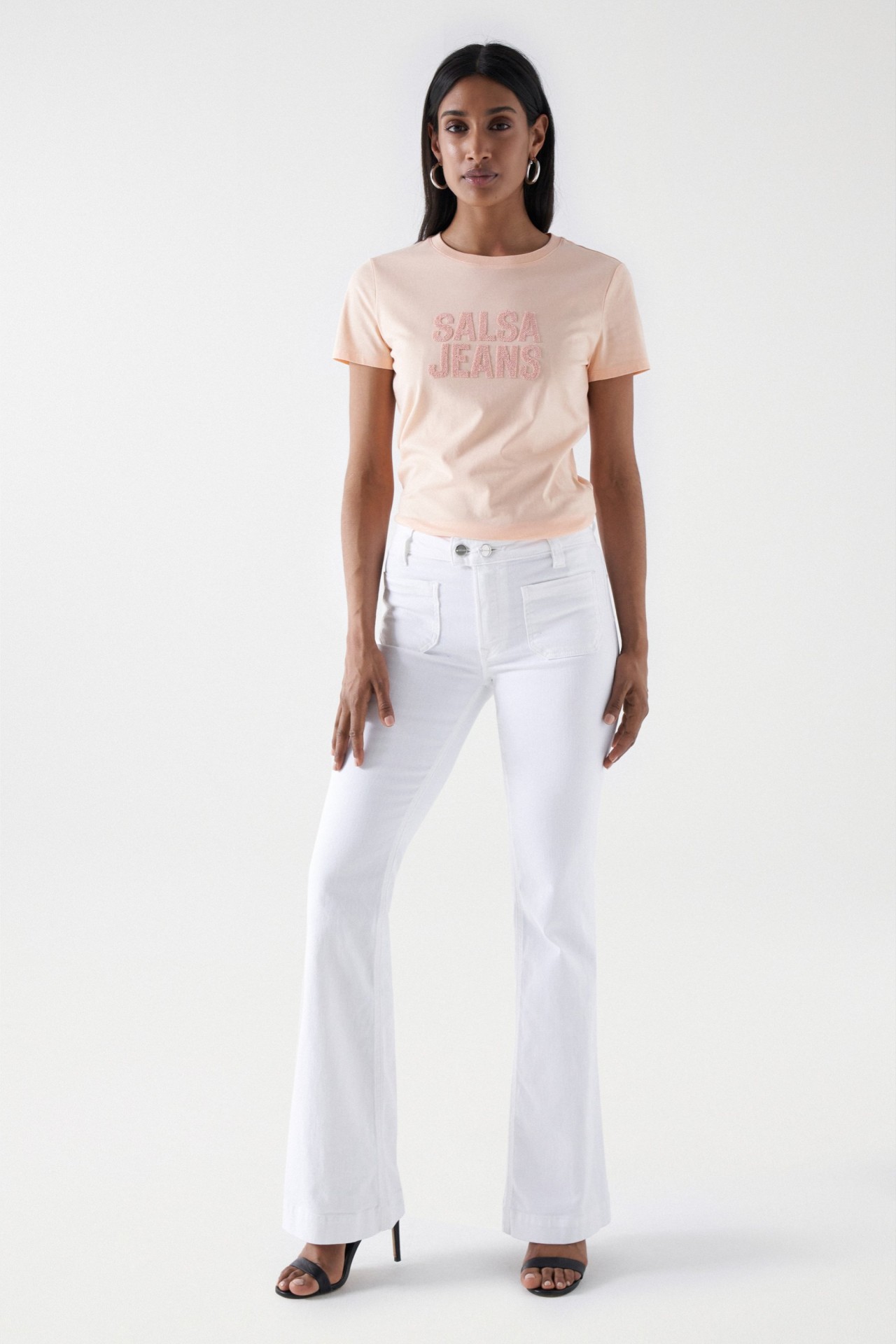 T-SHIRT AVEC LOGO SALSA ET PERLES