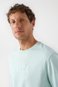 BAUMWOLL-T-SHIRT MIT MARKENAUFDRUCK