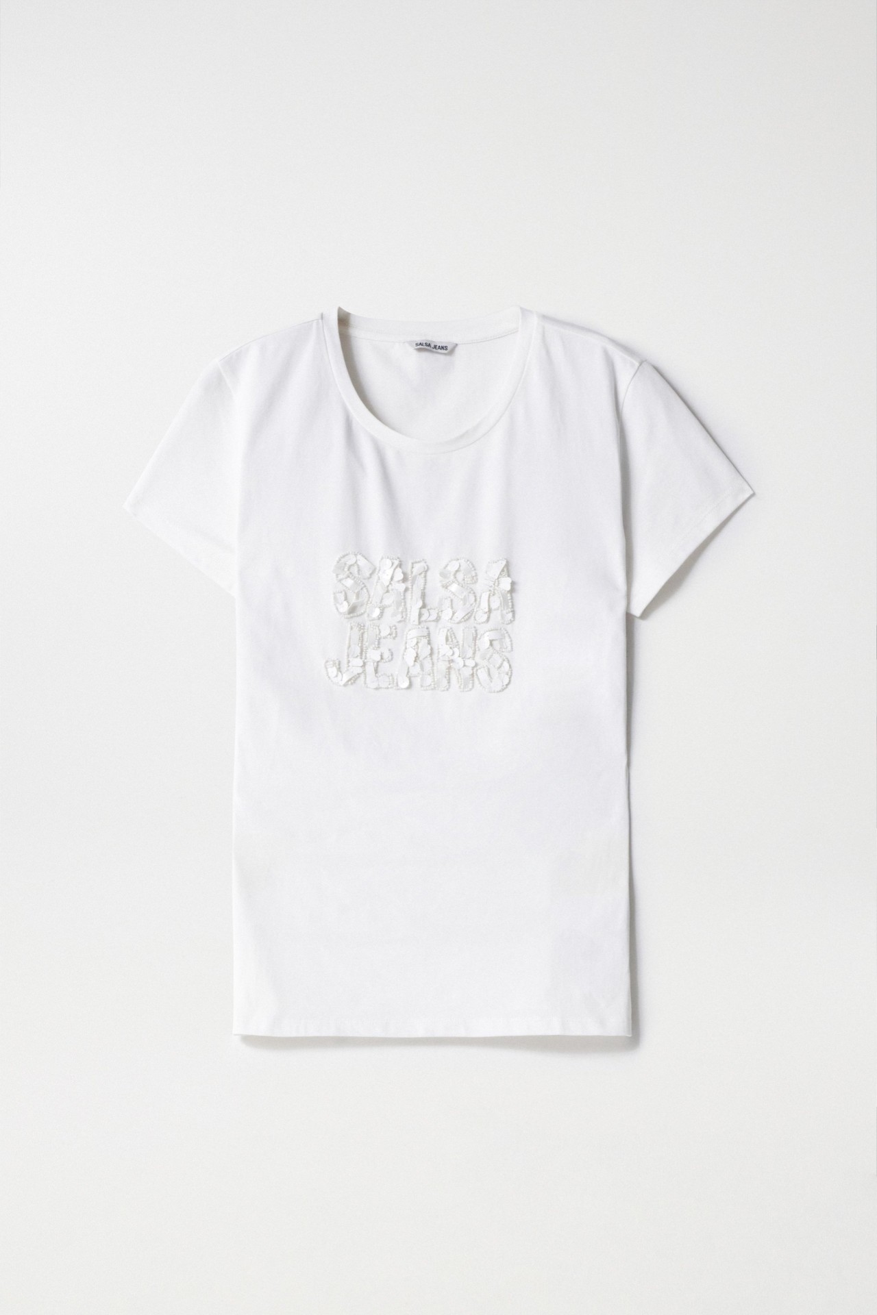 T-SHIRT AVEC LOGO SALSA ET PERLES