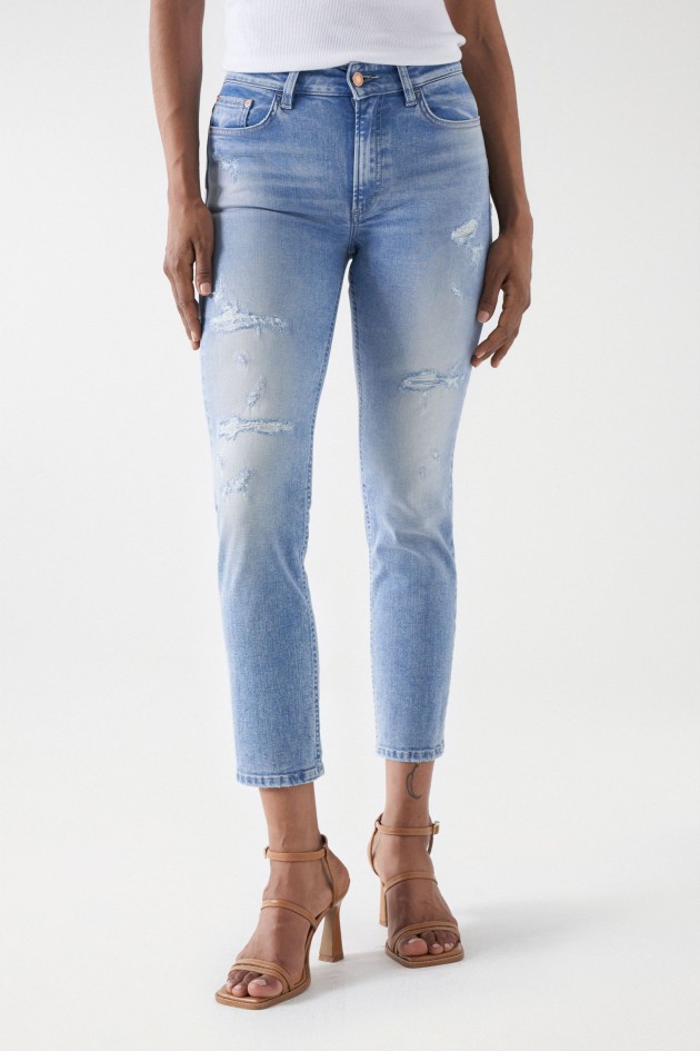 JEAN DESTINY PUSH UP CROPPED SLIM AVEC DCHIRURES