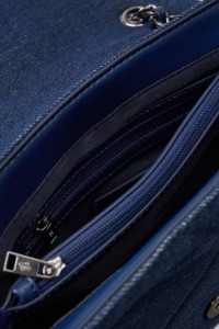 PORTEFEUILLE EN DENIM AVEC LOGO EN MTAL