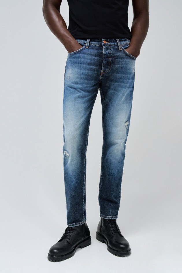 SLIM FIT WITH RIPS JEANS