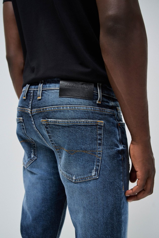 SLIM FIT WITH RIPS JEANS