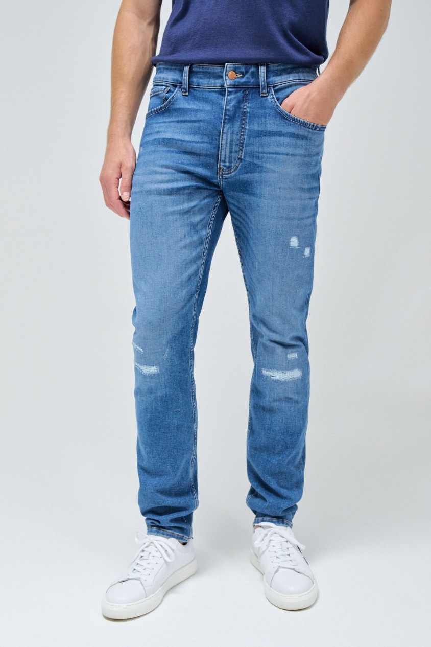 S-ACTIV SLIM FIT WITH RIPS JEANS