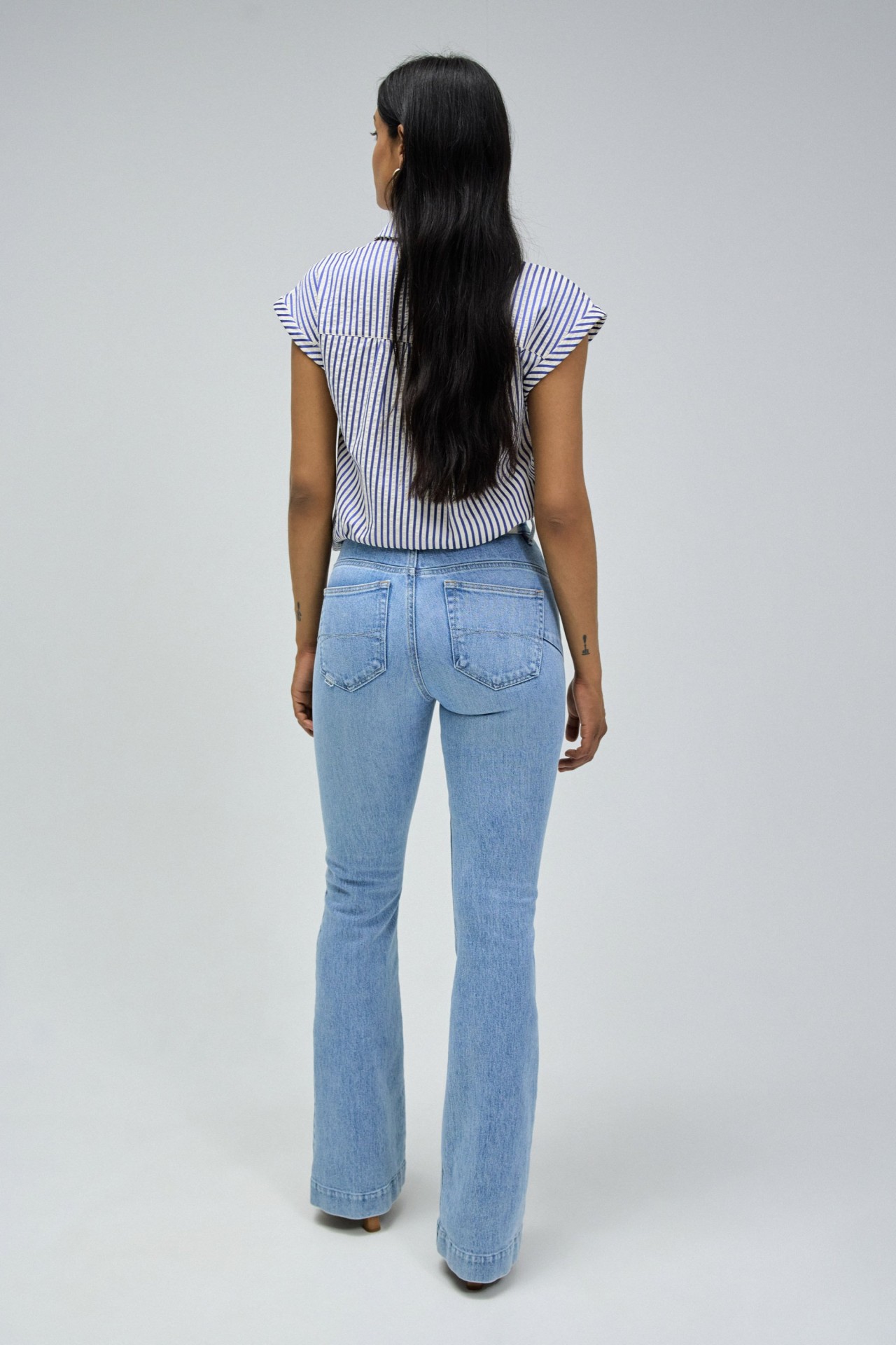 FAITH PUSH IN FLARE WITH HEM DETAIL JEANS