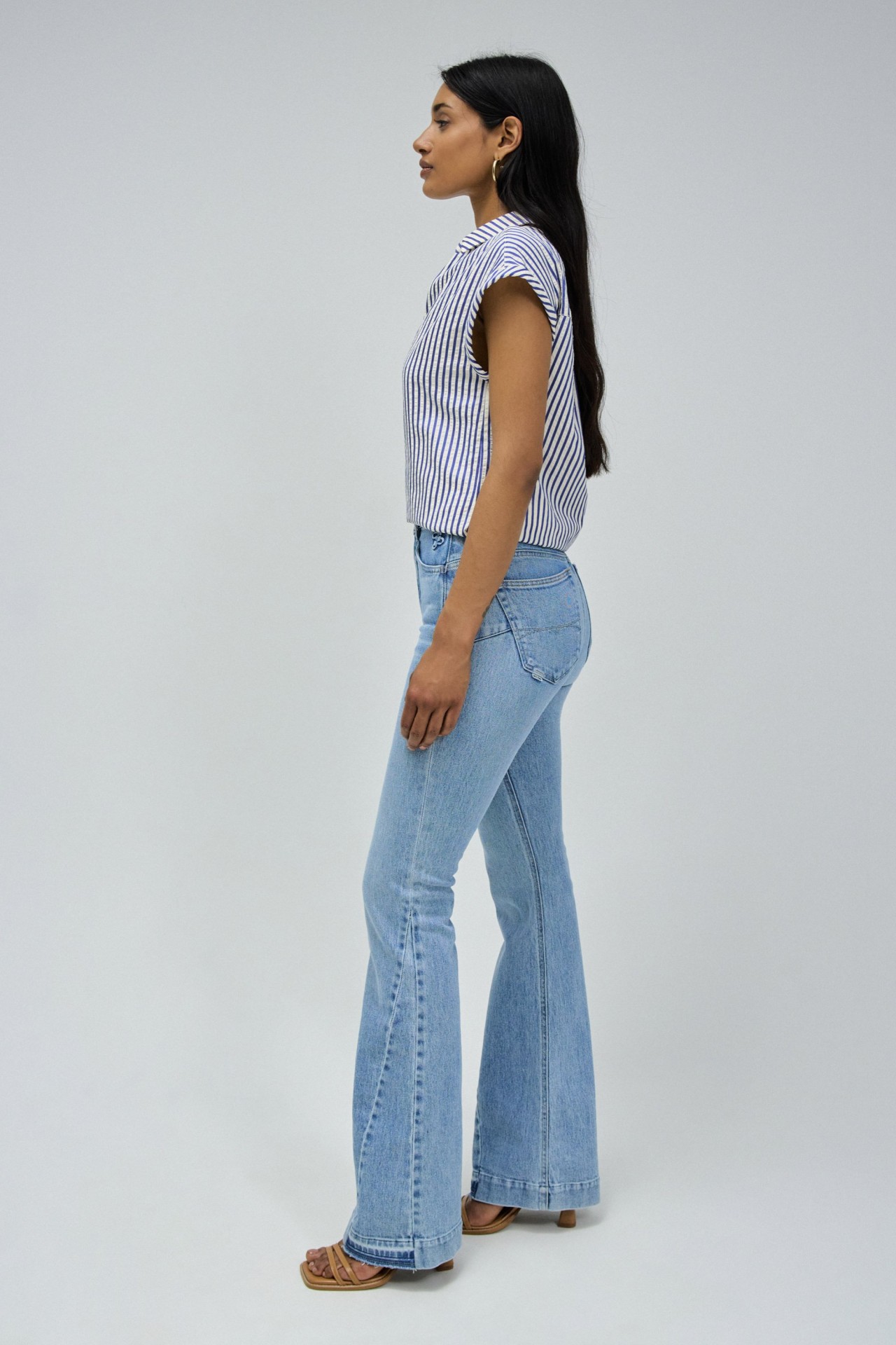 FAITH PUSH IN FLARE WITH HEM DETAIL JEANS