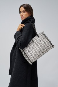 MALA DE OMBRO TWEED COM BRILHO