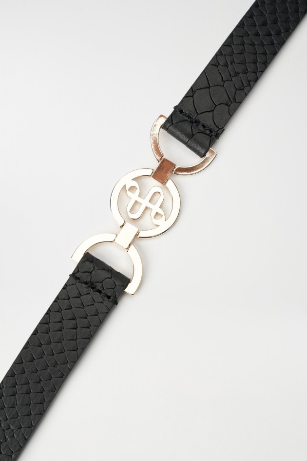 CEINTURE EN CUIR AVEC LOGO DORÉ