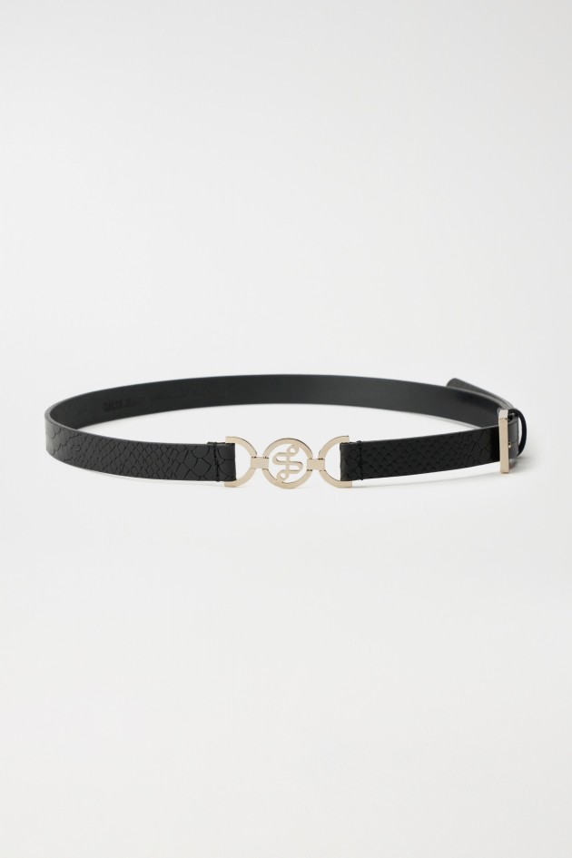 CEINTURE EN CUIR AVEC LOGO DORÉ