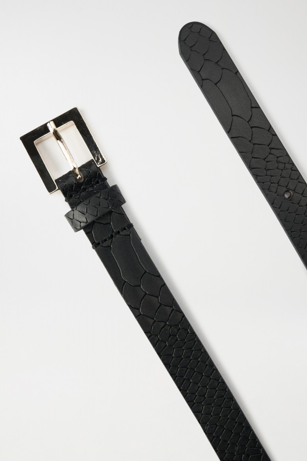 CEINTURE EN CUIR AVEC LOGO DORÉ