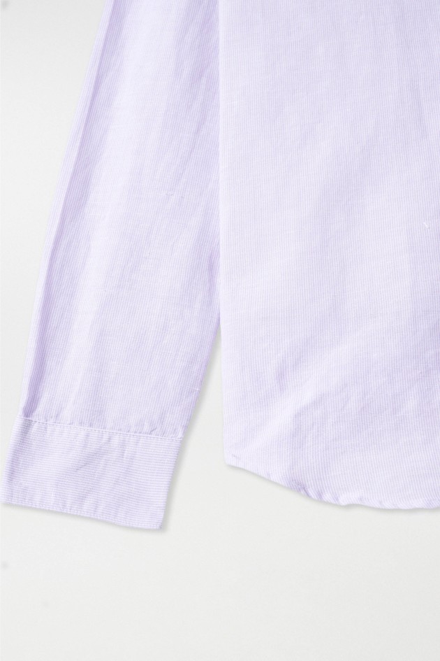 CAMISA ÀS RISCAS COM MISTURA DE LINHO