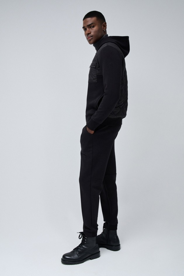 VESTES MÉLANGE MATIÈRES AVEC FERMETURE