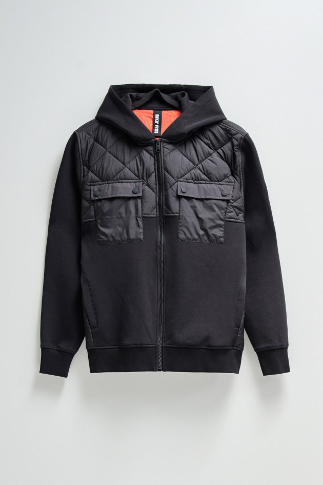 VESTES MÉLANGE MATIÈRES AVEC FERMETURE