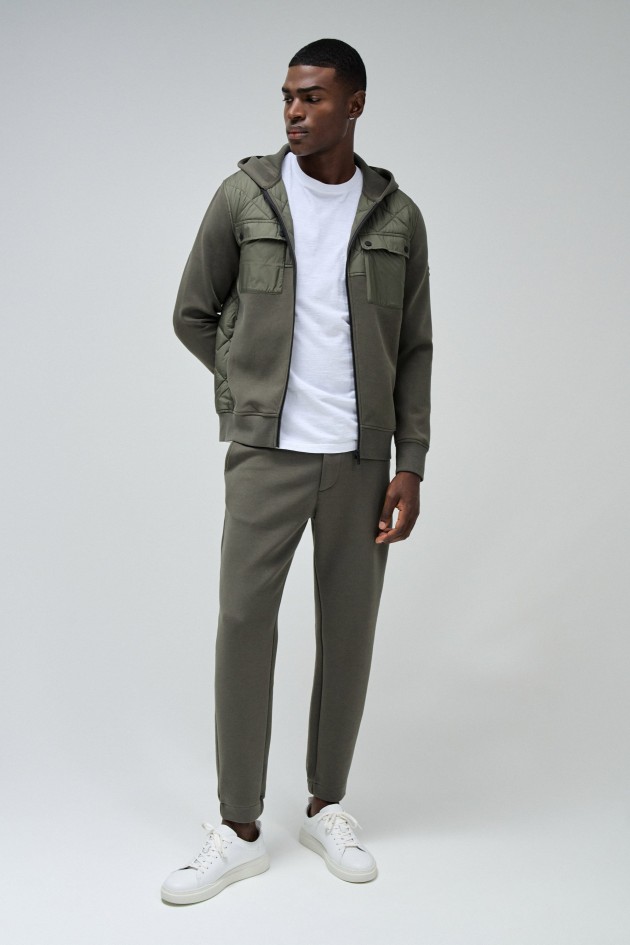 VESTES MÉLANGE MATIÈRES AVEC FERMETURE