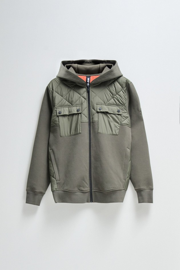 VESTES MÉLANGE MATIÈRES AVEC FERMETURE