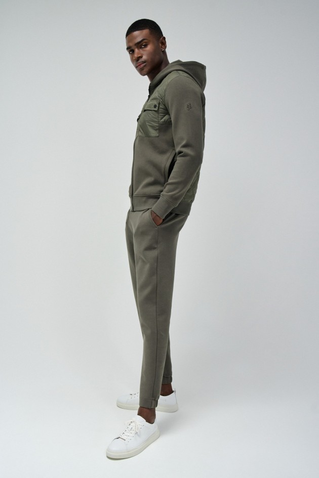 VESTES MÉLANGE MATIÈRES AVEC FERMETURE