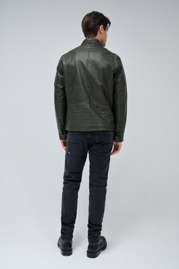 BLUSÃO BIKER EFEITO PELE