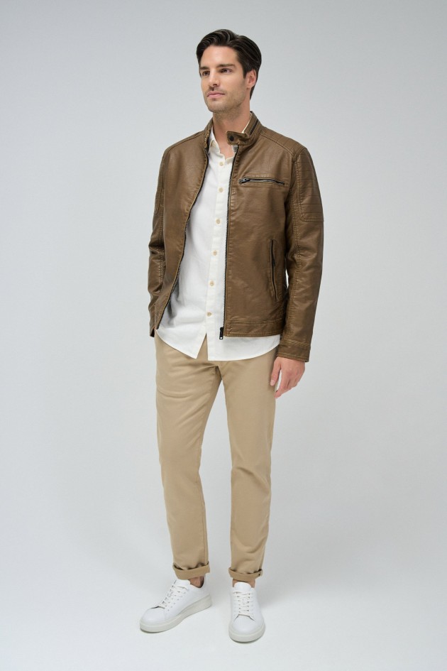 BLUSÃO BIKER EFEITO PELE