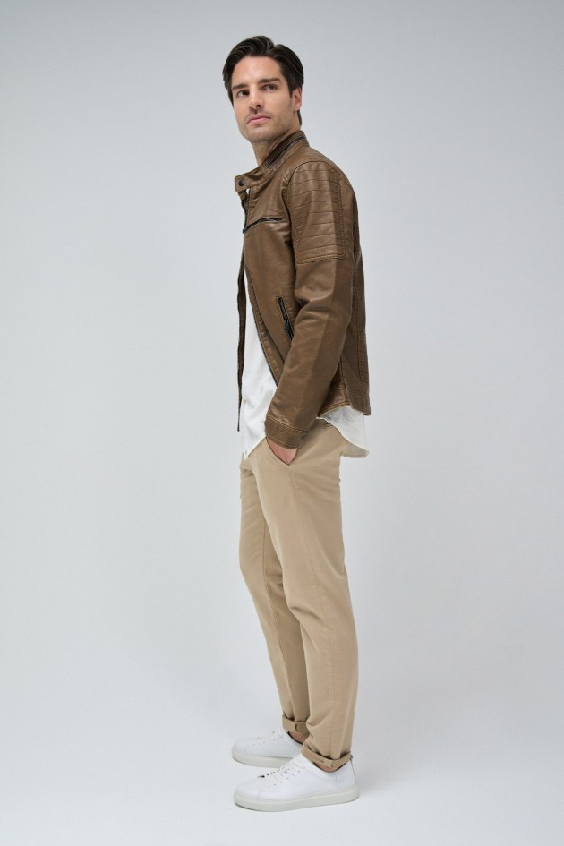 BLUSÃO BIKER EFEITO PELE