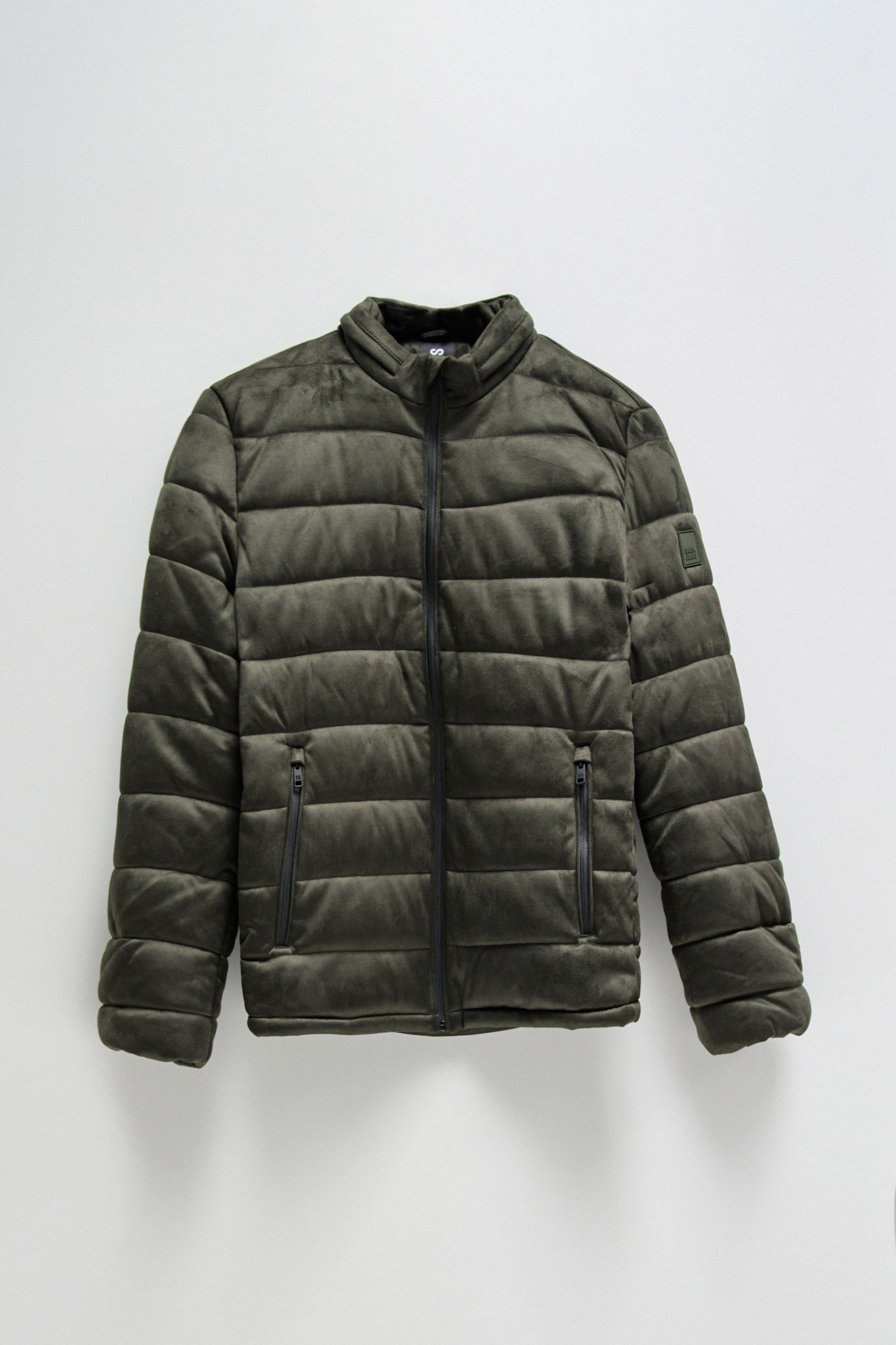 JEANSMANTEL PUFFER AUS WILDLEDER