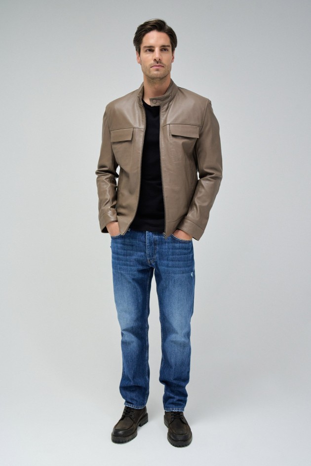 VESTE BIKER EN CUIR