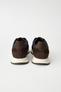 BASKETS EN CUIR ET DENIM