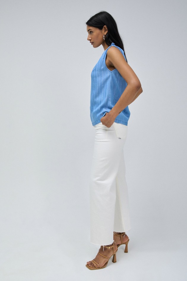 CAMISETA LIGHTDENIM CON HILO PLATEADO