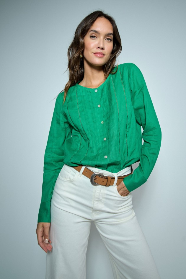 CAMISA CON DETALLES DE ENCAJE