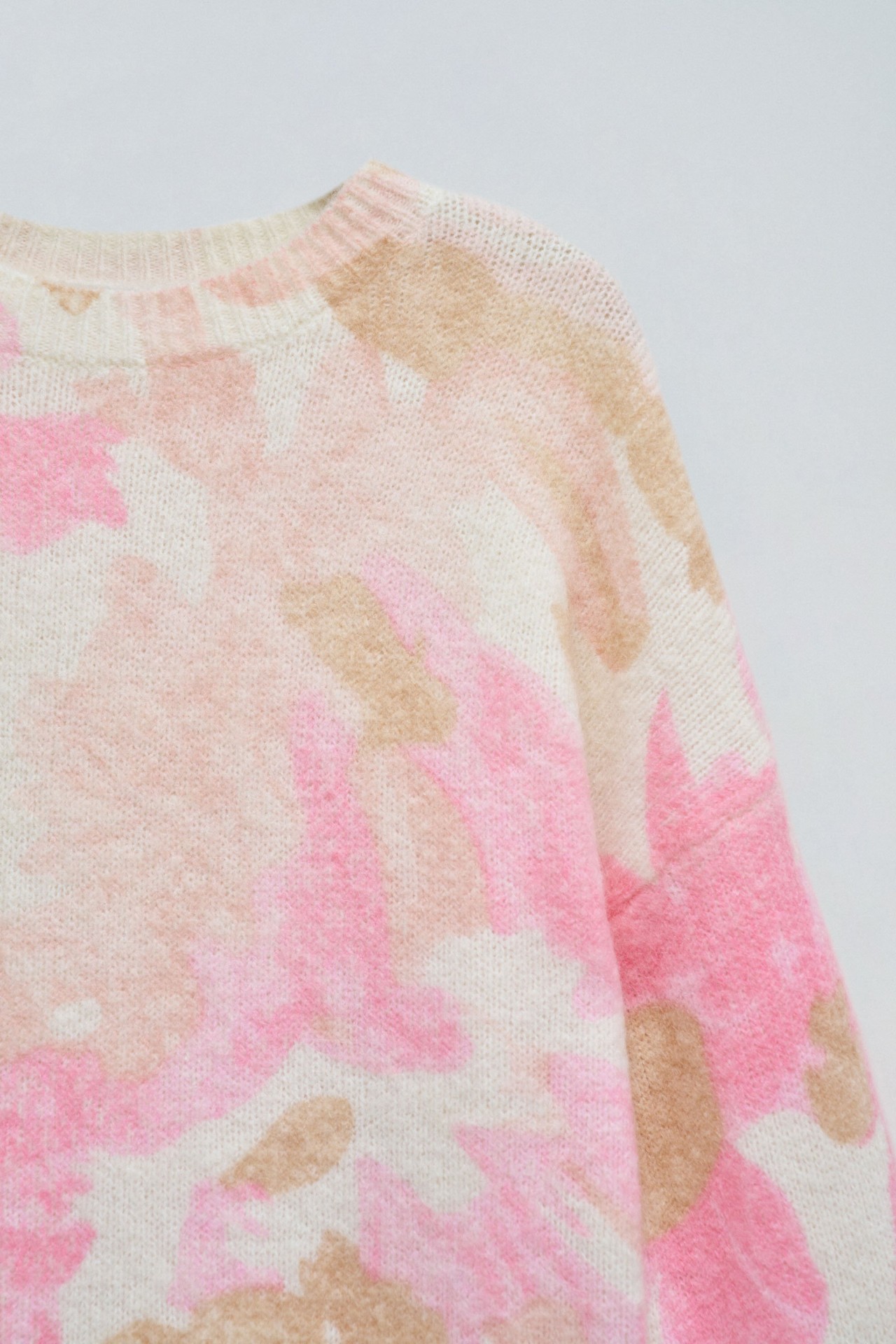 WOOL AND MOHAIR JUMPER WITH FLORAL PATTERN